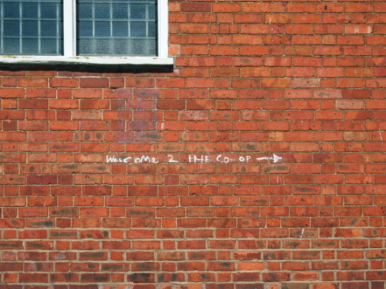 The people of Spilsby are rightly proud of their new Co-op, enough to write graffiti welcoming others to the store.